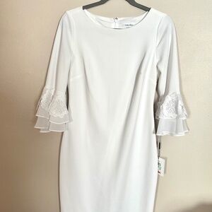 Calvin Klein Lace Detail White Dress